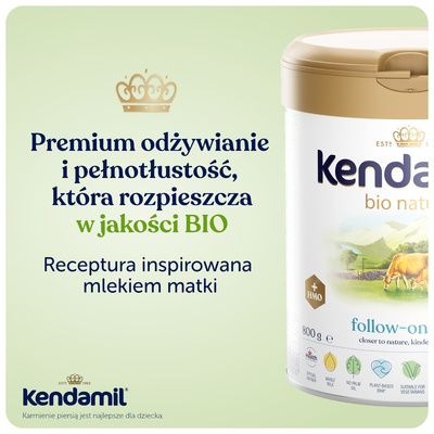 Kendamil Nature 2 HMO+ mleko organiczne bez oleju rybiego ZESTAW 3 x 800 g