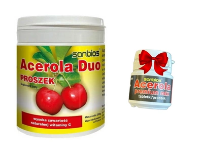 Sanbios Acerola Duo Suplement z witaminą C 200 g + ACEROLA PREMIUM PRÓBKA GRATIS