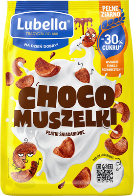 Lubella płatki śniadaniowe choco muszelki czekoladowe -30 % cukru 230 g