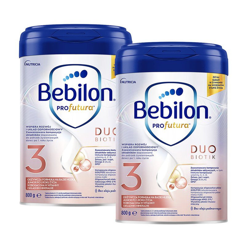 Bebilon PROfutura DUOBIOTIK 3 odżywcza formuła na bazie mleka po 1. roku życia ZESTAW 2 x 800 g