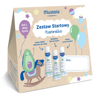 Mustela zestaw startowy, podróżny dla noworodka żel, woda, mleczko 3 sztuki