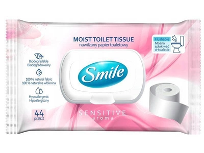 Smile Nawilżany papier toaletowy sensitive dla dorosłych 44 szt.
