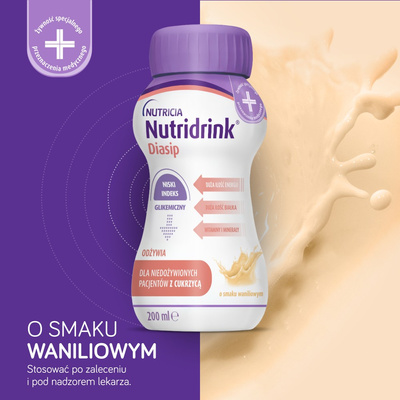 Nutridrink Diasip o smaku waniliowym ZESTAW 8 x 200 ml 