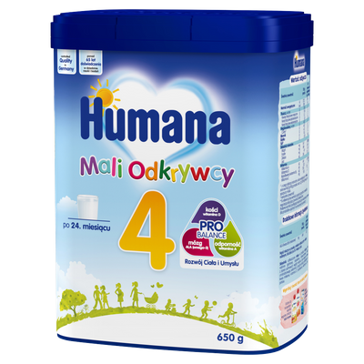 Humana 4 Mali Odkrywcy Napój mleczny w proszku po 24. miesiącu ZESTAW 3 x 650 g