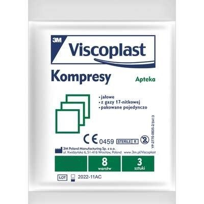 Viscoplast Kompresy jałowe 10x10cm 1 saszetka 3szt