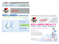 Doppelherz System ZESTAW Kolagen 11000 plus + Kolagen Beauty na stawy, skórę, włosy i paznokcie