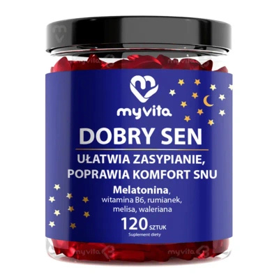 MyVita Dobry Sen żelki dla dorosłych ŁATWIEJSZE ZASYPIANIE KOMFORT SNU 120 sztuk