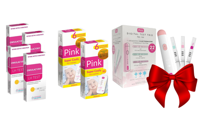 Zestaw Domowe Laboratorium Test owulacyjny LH 40szt + Pink Test ciążowy płytkowy super czuły 2szt
