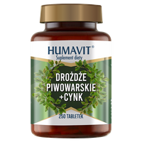 Humavit Suplement diety drożdże piwowarskie + cynk 250 kapsułek