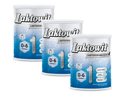 Laktowit 1 LAKTOFERYNA+MFGM mleko początkowe od urodzenia ZESTAW 3 x 400 g