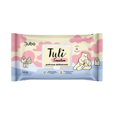 Luba Tuli Sensitive Nawilżane chusteczki z mączką ryżową dla dzieci 54 sztuki