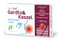 Nutrileya NutriDef Gardło&Kaszel dla dzieci i dorosłych smak truskawkowy 20 tabletek do ssania