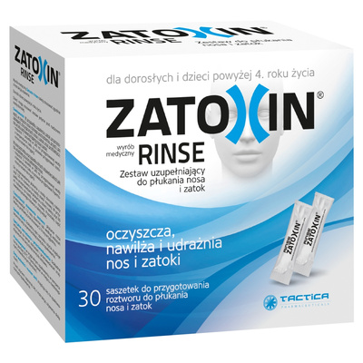 Zatoxin Rinse zestaw uzupełniający do płukania nosa i zatok 30 saszetek + 2 FIOLKI ZATOXIN INHALACJE GRATIS!