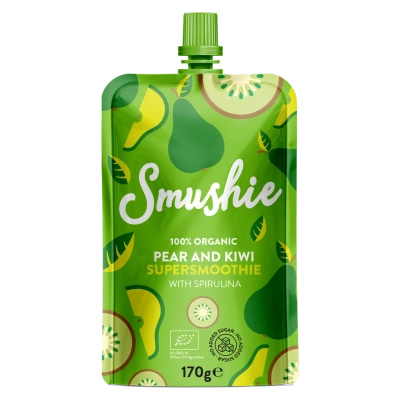 SALVEST Smushie BIO Fresh Boost mus gruszka kiwi spirulina 170 g
