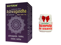 Sanbios Ashwaganda uspokojenie 60 tabletek + ACEROLA PRÓBKA GRATIS