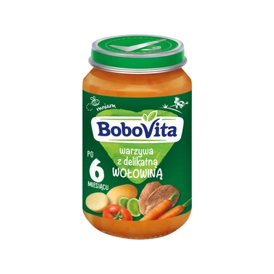 Obiadek dla dziecka BoboVita Warzywa z delikatną wołowiną po 6. miesiącu 190 g
