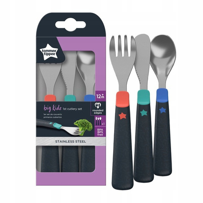 Tommee Tippee zestaw pierwszych sztućców metalowych BIG KIDS 
