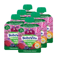 BoboVita Superbohater Mus burak z jagodą po 6 miesiącu ZESTAW 6 x 80 g