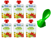 Humana Organic Mus jabłko & gruszka po 6. miesiącu ZESTAW 6 x 90 g + ŁYŻECZKA DO MUSÓW GRATIS!