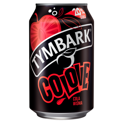 Tymbark Colove Gazowany napój owocowy cola wiśnia w puszce ZESTAW 6 x 330 ml