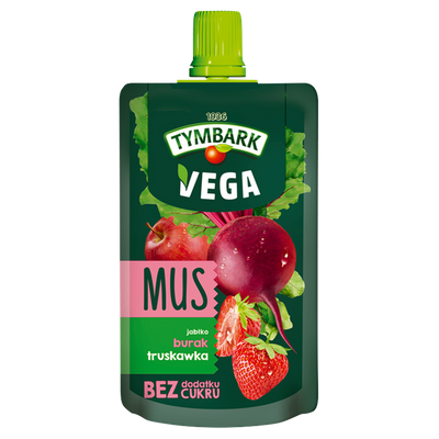 Tymbark Vega Mus mango z dynią, burak z truskawką zestaw różne smaki 4 x 100 g