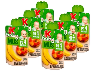 Kubuś Baby Mus po 4 miesiącu jabłko banan ZESTAW 6 x 100 g