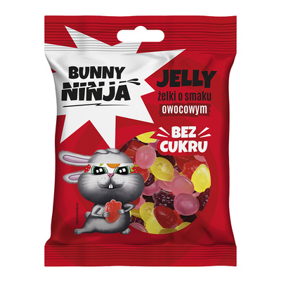 Bunny Ninja żelki owocowe w różnych kształtach dwa rodzaje ZESTAW 2 x 75 g