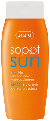 Ziaja Sopot Sun emulsja do opalania wodoodporna SPF 20 UVA + UVB ochrona średnia 150 ml