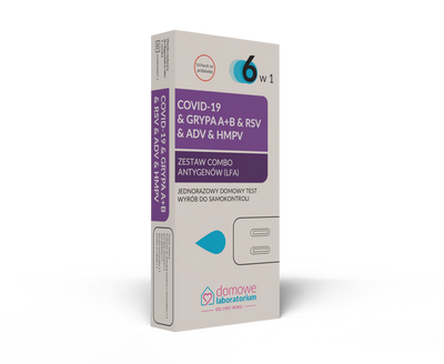 Domowe Laboratorium Test 6w1 - COVID-19, Grypa A+B, RSV, ADV, HMPV 5 sztuk