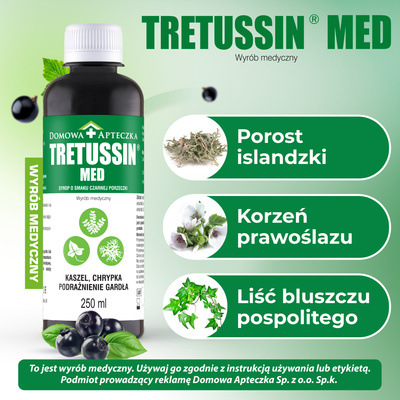 Tretussin MED syrop GARDŁO o smaku czarnej porzeczki 250 ml