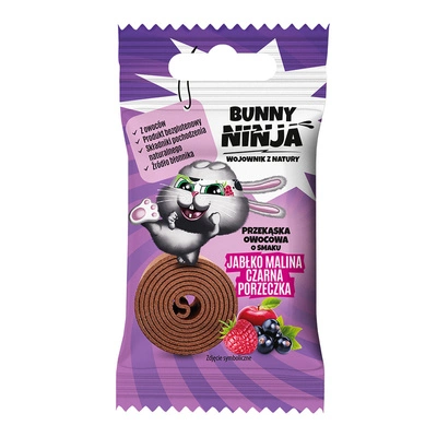 Bunny Ninja Przekąska owocowa o smaku jabłko-malina-czarna porzeczka 15g