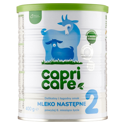 Capricare 2 - mleko następne, powyżej 6 miesiąca, oparte na mleku kozim 400 g + 2 SASZETKI GRATIS!