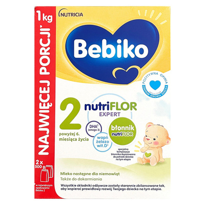BEBIKO 2 NUTRIflor Expert mleko następne dla niemowląt powyżej 6 miesiąca ZESTAW 2 x 1000 g