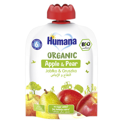 Humana Organic Mus jabłko & gruszka po 6. miesiącu 90 g