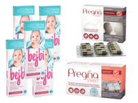 Zestaw testów ciążowych i suplementów Pregna - płodność dla niej i niego