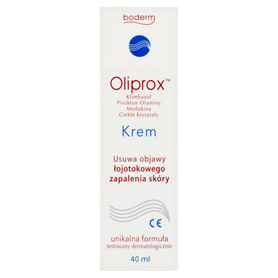 Oliprox Krem przeciwgrzybiczy ŁOJOTOKOWE ZAPALENIE SKÓRY GŁOWY I CIAŁA 40 ml