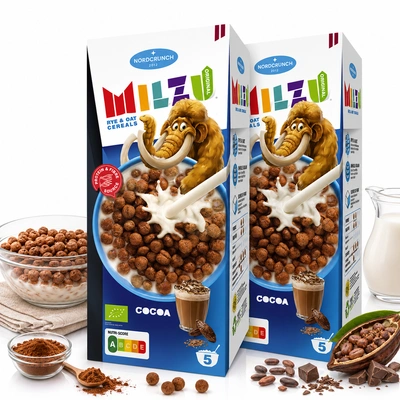 Milzu płatki żytnio-owsiane kulki kakaowe bio ZESTAW 2 x 150 g