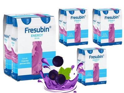 Fresubin® Energy Drink, smak czarna porzeczka, ZESTAW 16 x 200 ml.  Żywność specjalnego przeznaczenia medycznego. Dieta na Start