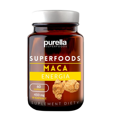 Purella Superfoods maca energia i wytrzymałość 450 mg 60 kapsułek