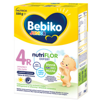 BEBIKO JUNIOR NUTRIflor Expert 4R formuła na bazie mleka z kleikiem ryżowym, powyżej 2. roku życia 550 g