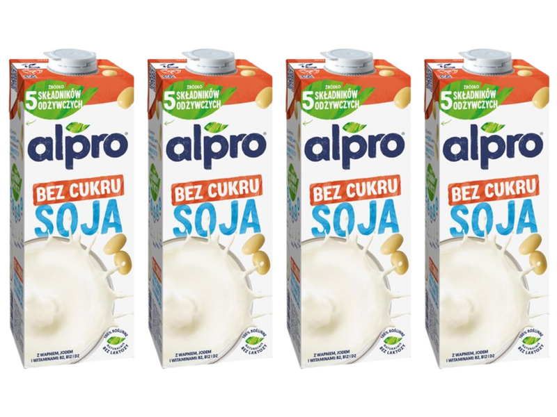 Alpro Napój sojowy niesłodzony ZESTAW 4 x 1 L