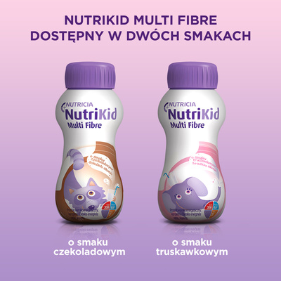 NutriKid Multi Fibre o smaku truskawkowym dla dzieci od 1. roku życia ZESTAW 24 x 200 ml