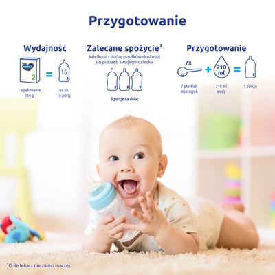 BEBIKO NUTRIflor Expert 2 mleko następne dla niemowląt, powyżej 6. m-ca życia ZESTAW 4 x 550 g