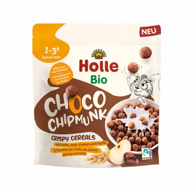 Holle BIO chrupiące płatki zbożowe kuleczki czekoladowa wiewiórka od 1 roku życia 125 g