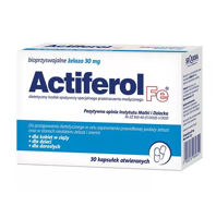 Actiferol Fe 30mg Suplement diety zawierający żelazo 30kap