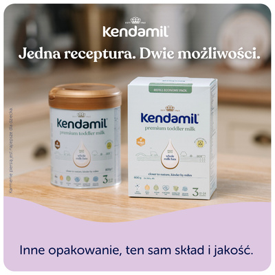 Uszkodzone opakowanie zewnętrzne (kartonik) Kendamil Premium Box 3 od 1 roku życia 600 g