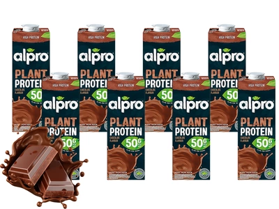 Alpro Napój sojowy o smaku czekoladowym proteinowy wysokobiałkowy ZESTAW 8 x 1 L