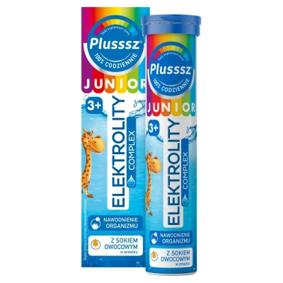 Plusssz Junior Elektrolity Complex dla dzieci powyżej 3 roku życia smak pomarańczowy 20 tabletek 