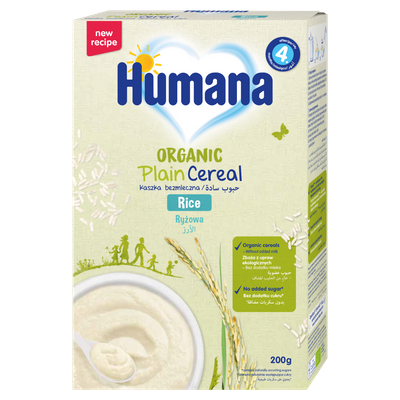 Humana Organic Kaszka bezmleczna ryżowa po 4. miesiącu 200 g krótka data