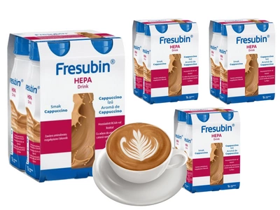 Fresubin Hepa Drink, smak cappucinno, ZESTAW 16 x 200 ml.  Żywność specjalnego przeznaczenia medycznego. Choroby wątroby